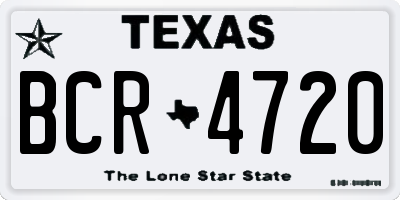 TX license plate BCR4720