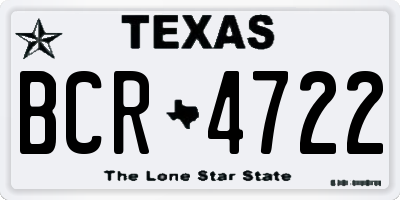 TX license plate BCR4722