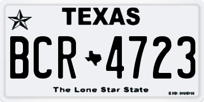 TX license plate BCR4723