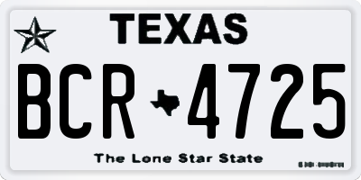 TX license plate BCR4725