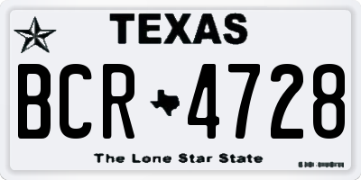 TX license plate BCR4728