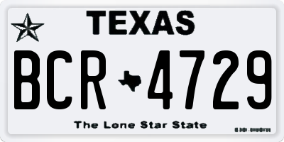 TX license plate BCR4729
