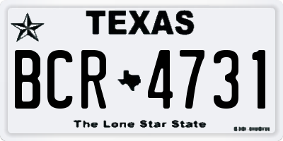 TX license plate BCR4731