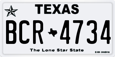 TX license plate BCR4734