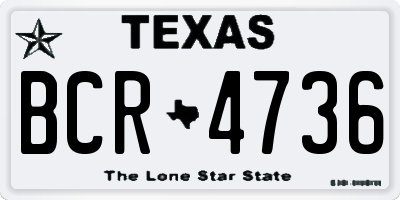 TX license plate BCR4736