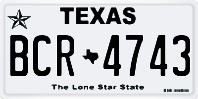 TX license plate BCR4743