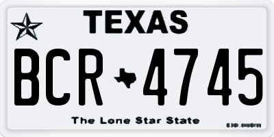TX license plate BCR4745