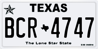 TX license plate BCR4747