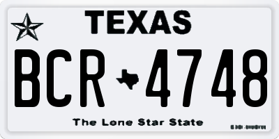 TX license plate BCR4748