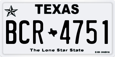 TX license plate BCR4751