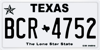TX license plate BCR4752