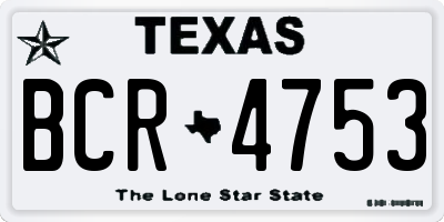 TX license plate BCR4753