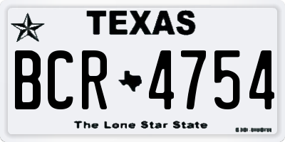 TX license plate BCR4754