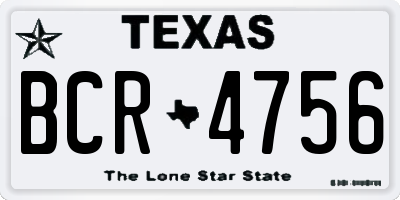 TX license plate BCR4756