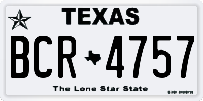 TX license plate BCR4757