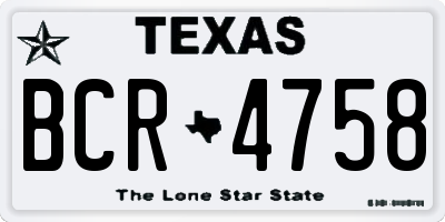 TX license plate BCR4758