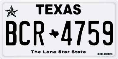 TX license plate BCR4759