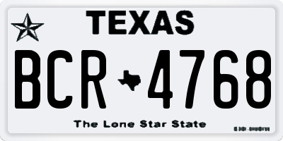 TX license plate BCR4768