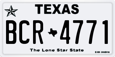 TX license plate BCR4771