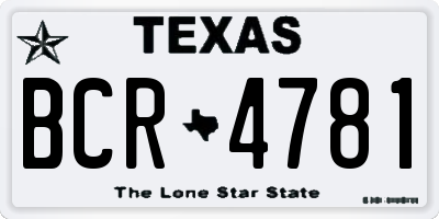 TX license plate BCR4781