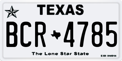 TX license plate BCR4785