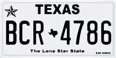 TX license plate BCR4786