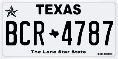 TX license plate BCR4787