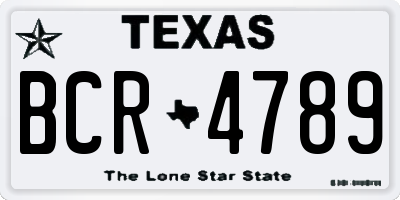TX license plate BCR4789