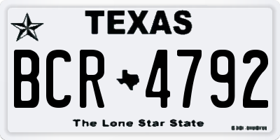 TX license plate BCR4792