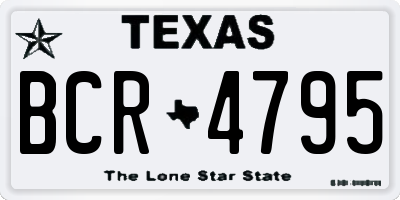 TX license plate BCR4795