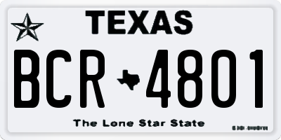 TX license plate BCR4801