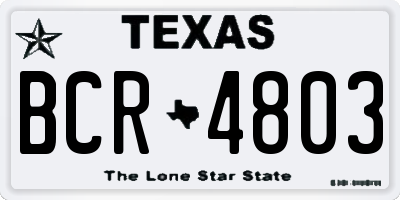 TX license plate BCR4803