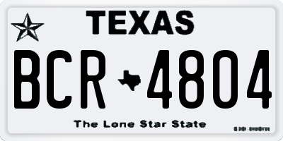 TX license plate BCR4804