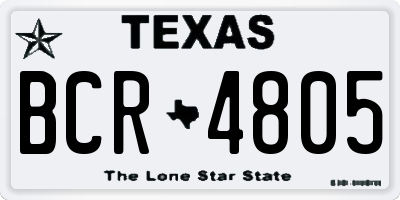 TX license plate BCR4805