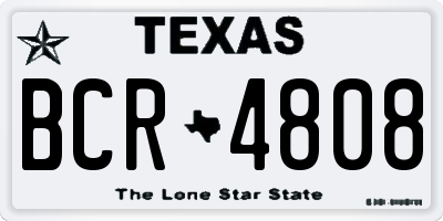 TX license plate BCR4808