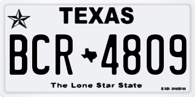 TX license plate BCR4809