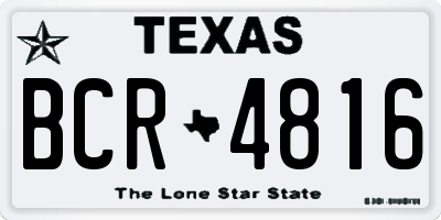 TX license plate BCR4816