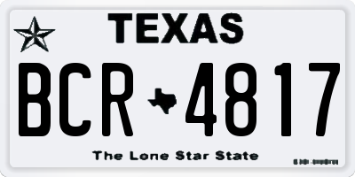 TX license plate BCR4817