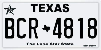 TX license plate BCR4818
