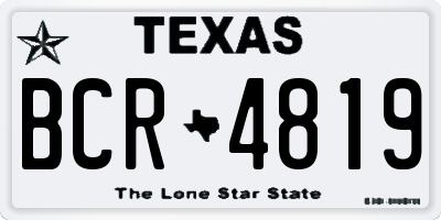TX license plate BCR4819
