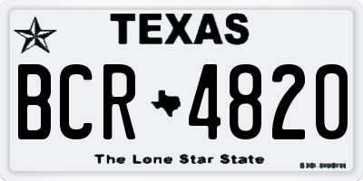 TX license plate BCR4820