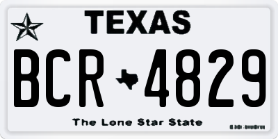 TX license plate BCR4829