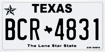 TX license plate BCR4831