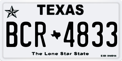 TX license plate BCR4833
