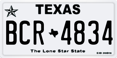 TX license plate BCR4834