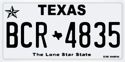 TX license plate BCR4835
