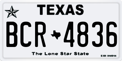 TX license plate BCR4836