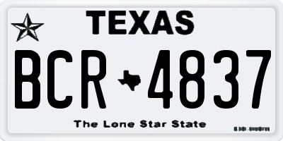 TX license plate BCR4837