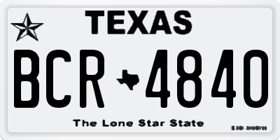 TX license plate BCR4840