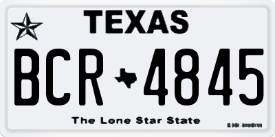 TX license plate BCR4845